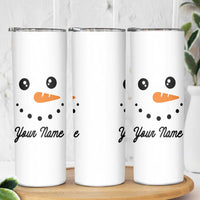 Personalized Christmas Skinny Tumbler Custom Name Xmas Gift Snowman Face Family Matching Set - Wonder Print Shop