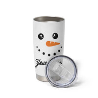 Personalized Christmas Tumbler Cup Custom Name Xmas Gift Snowman Face Family Matching Set - Wonder Print Shop