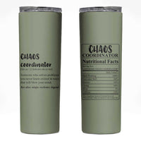Chaos Coordinator Skinny Tumbler Christmas Gifts for Colleague Coworker Travel Mug Thank You Gift Pink Moss-Green - Wonder Print Shop