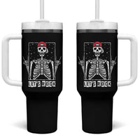 Rock On Skeleton Hand Tumbler With Handle Rock and Roll Horns Up - Wonder Print Shop