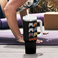 Funny Halloween Skeleton Zombie Gaming Controller Tumbler With Handle Gamer Gaming Gift for Son Boy Teen - Wonder Print Shop
