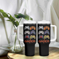 Funny Halloween Skeleton Zombie Gaming Controller Tumbler With Handle Gamer Gaming Gift for Son Boy Teen - Wonder Print Shop