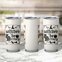 Witch Halloween Iced Coffee Tumbler Cup Funny Witches Be Crazy Black Cat Witchy Vibes Witchcraft - Wonder Print Shop