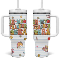 Teachers Tumbler With Handle In My Teacher Era Preschool Kindergarten Teaching Life - Wonder Print Shop