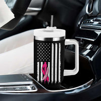 Funny Breast Cancer Tumbler With Handle Pink Ribbon American Flag Fighting Cancer Still Sexy