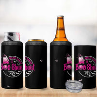 Cute Ghost Halloween Breast Cancer Awareness 4 in 1 Can Cooler Tumbler Breast Cancer Is Boo Sheet - Wonder Print Shop