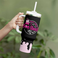 Cute Ghost Halloween Breast Cancer Awareness Tumbler With Handle Breast Cancer Is Boo Sheet - Wonder Print Shop