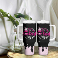 Cute Ghost Halloween Breast Cancer Awareness Tumbler With Handle Breast Cancer Is Boo Sheet - Wonder Print Shop