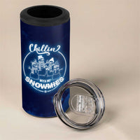 Funny Christmas 4 in 1 Can Cooler Tumbler Snowman Chillin With My Snowmies - Wonder Print Shop