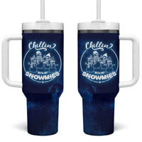 Funny Christmas Tumbler With Handle Snowman Chillin With My Snowmies - Wonder Print Shop