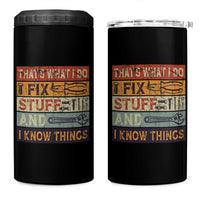 Funny Dad 4 in 1 Can Cooler Tumbler Grandpa Mechanic Handyman Step Dad Fathers Day Gift Retro