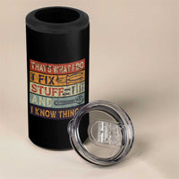 Funny Dad 4 in 1 Can Cooler Tumbler Grandpa Mechanic Handyman Step Dad Fathers Day Gift Retro