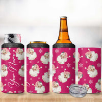 Personalized Christmas 4 in 1 Can Cooler Tumbler Custom Name Pink Santa Claus Retro Xmas Gifts - Wonder Print Shop
