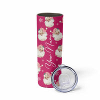 Personalized Christmas Skinny Tumbler Custom Name Pink Santa Claus Retro Xmas Gifts - Wonder Print Shop