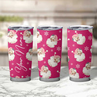 Personalized Christmas Tumbler Cup Custom Name Pink Santa Claus Retro Xmas Gifts - Wonder Print Shop