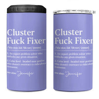 Personalized Coworker 4 in 1 Can Cooler Tumbler Custom Name  Cluster Fuck An Expert Problem Solver Christmas Gift Purple - Wonder Print Shop