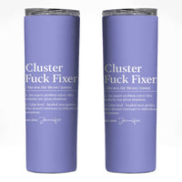 Personalized Coworker Skinny Tumbler Custom Name Cluster Fuck An Expert Problem Solver Christmas Gift Purple - Wonder Print Shop