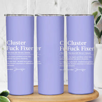 Personalized Coworker Skinny Tumbler Custom Name Cluster Fuck An Expert Problem Solver Christmas Gift Purple - Wonder Print Shop