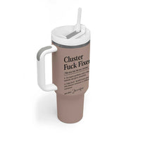 Personalized Coworker Tumbler With Handle Custom Name Cluster Fuck An Expert Problem Solver Christmas Gift Brown - Wonder Print Shop