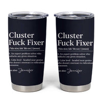 Personalized Coworker Tumbler Cup Custom Name Cluster Fuck An Expert Problem Solver Christmas Gift Navy - Wonder Print Shop