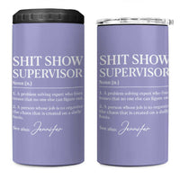 Boss Gifts 4 in 1 Can Cooler Tumbler Shit Show Supervisor for Boss Team Manger Director Thank You Purple - Wonder Print Shop