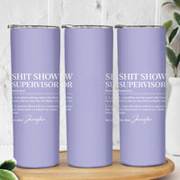 Boss Gifts Skinny Tumbler Shit Show Supervisor for Boss Team Manger Director Thank You Purple - Wonder Print Shop
