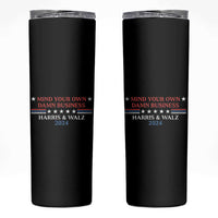Harris Walz 2024 Skinny Tumbler Mind Your Own Damn Business American Flag - Wonder Print Shop
