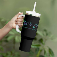 Suicide Prevention Awareness Tumbler With Handle No Story Should End Too Soon Butterfly Heartbeat - Wonder Print Shop
