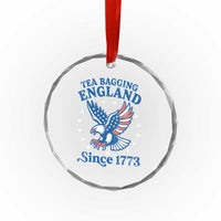 Tea Bagging England Since 1773 Crystal Glass Ornament Patriotic Eagle 4th of July