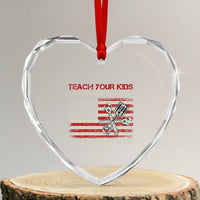Teach Your Kids To Change Their Oil Not Their Gender Heart Crystal Glass Ornament Mechanic Flag American Patriotic Flag Funny Mechanic Dad Political Satire Humor - Wonder Print Shop