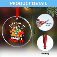 Teacher of Smart Cookies Christmas Gingerbread Man Crystal Glass Ornament Teacher of Smart Cookies TS02