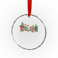 Teacher Xmas Crystal Glass Ornament Merry Xmas Gifts TS02