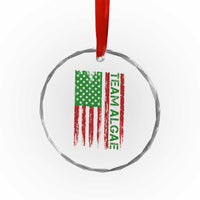 Team Algae Crystal Glass Ornament Funny Make Algae Great Again American Flag Political Meme