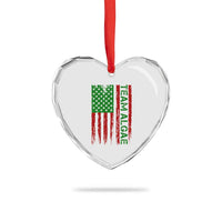 Team Algae Heart Crystal Glass Ornament Funny Make Algae Great Again American Flag Political Meme