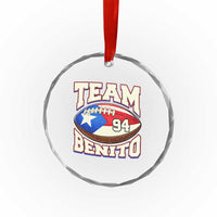 Team Benito Puerto Rico Football Pride Crystal Glass Ornament Number 94 Vintage Game Day Music Artist Fan
