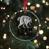 Team Jimothy Viral Seattle Raccoon Crystal Glass Ornament Vintage Trash Panda Meme Graphic