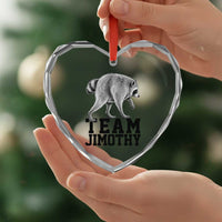 Team Jimothy Viral Seattle Raccoon Heart Crystal Glass Ornament Vintage Trash Panda Meme Graphic