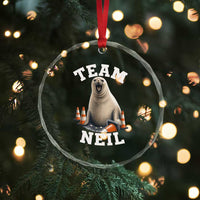 Team Neil The Seal Crystal Glass Ornament Funny Tasmania Elephant Seal with Traffic Cone