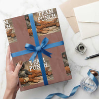 Team Punch Baby Monkey Plush Hugging Meme Wrapping Paper Roll