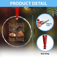 Team Punch Monkey Crystal Glass Ornament Baby Monkey And Plush Toy Viral