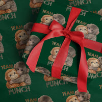 Team Punch Viral Baby Monkey Wrapping Paper Roll Cute Monkey Hugging Plush Toy Internet Trend Gift