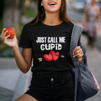 Valentine's Day T Shirt Just Call Me Cupid Retro Arrow Heart - Wonder Print Shop