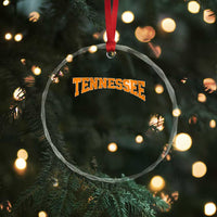 Tennessee Fan Crystal Glass Ornament Orange Bold Sport State Letters Game Day