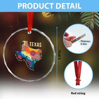 Texas Floral Boho Crystal Glass Ornament For the Love of the Texas Hill Country Southern Pride - Wonder Print Shop