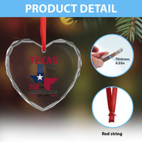 Texas Proud 250 Years Heart Crystal Glass Ornament American Made 1776 to 2026 Semiquincentennial - Wonder Print Shop
