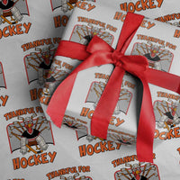 Thankful For Hockey Wrapping Paper Roll Funny Turkey Ice Hockey Player Gift - Wonder Print Shop