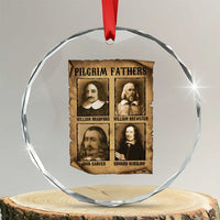 Thanksgiving Pilgrim Fathers Crystal Glass Ornament Plymouth Colony Massachusetts History TS11