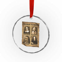 Thanksgiving Pilgrim Fathers Crystal Glass Ornament Plymouth Colony Massachusetts History TS11