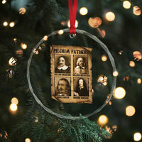 Thanksgiving Pilgrim Fathers Crystal Glass Ornament Plymouth Colony Massachusetts History TS11