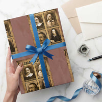 Thanksgiving Pilgrim Fathers Wrapping Paper Roll Plymouth Colony Massachusetts History - Wonder Print Shop